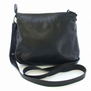 Longchamp ショルダーバッグ ポシェット レザー ロゴ 黒 ブラック