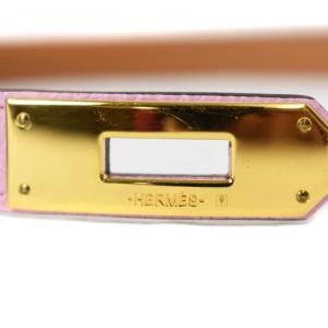 HERMES C刻印 ケリー18 エプソン ベルト ゴールド金具 ピンク