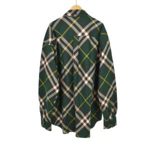 BURBERRY ボタンダウン シャツ 長袖 チェック L グリーン