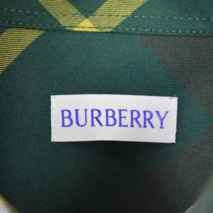 BURBERRY ボタンダウン シャツ 長袖 チェック L グリーン