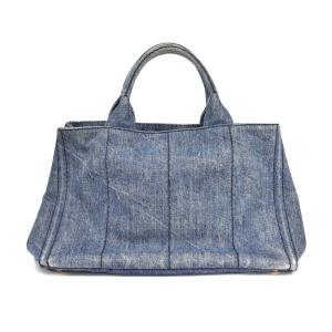 PRADA カナパM デニム ハンドバッグ 2way インディゴ