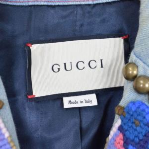 GUCCI コレクション ユーズド加工 ハミングバード スタッズ セットアップ 36 40 ライトブルー