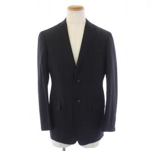 DESIGNWORKS スーツ セットアップ 上下 テーラードジャケット 背抜き シングル 2B パンツ ジップフライ ストライプ