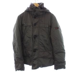 ダウンジャケット ジップアップ フード ナイロン S カーキ /BM