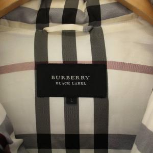 BURBERRY BLACK LABEL ダウンジャケット ジップアップ ハイネック ロゴ刺繍 ナイロン L 紫 パープル BMP75-127-36