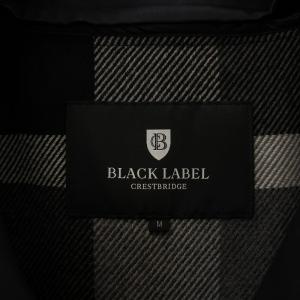 BLACK LABEL CRESTBRIDGE トレンチコート ショート丈 チェック柄ライナー付き M 黒 ブラック 51F08-407-09
