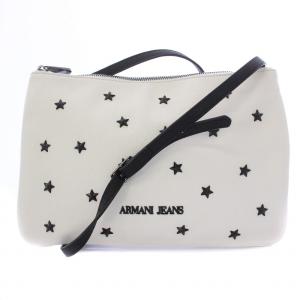 ショルダーバッグ スタッズ付き レザー 白 ホワイト 黒 ブラック /BM