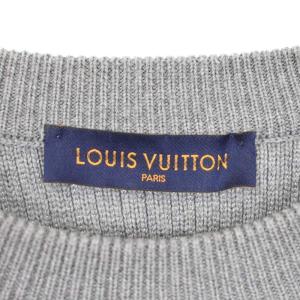LOUIS VUITTON 19AW ワールドロゴ バックジャガードデザイン リブ ニット XXL グレー