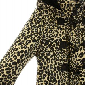 Roen ダッフルコート レオパード 48 アイボリー ブラック