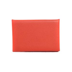 HERMES D刻印 カルヴィ カードケース レッド