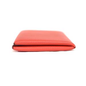 HERMES D刻印 カルヴィ カードケース レッド