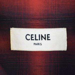 CELINE 19SS ウエスタンシャツ 38 レッド 2C027054D