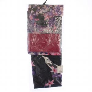 浴衣 帯 2点セット 花柄 リネン 黒 紫 ピンク /BM