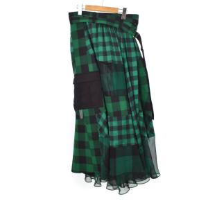 22SS Buffalo Check Maxi Skirt