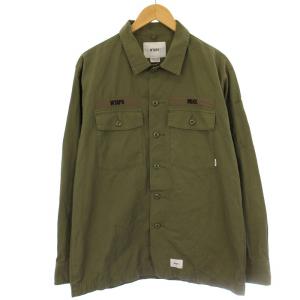BUDS LS SHIRT.COTTON.RIPSTOP ミリタリーシャツ 長袖 X02 カーキ 192BRDT-SHM02