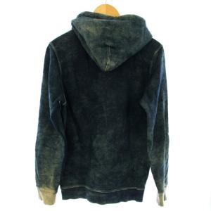 DIESEL パーカー ジップアップ 長袖 ダメージ加工 S ネイビー S.CIT000007