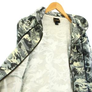 Roen パーカー スカル 迷彩柄 カモフラ ジップアップ 長袖 M グレー