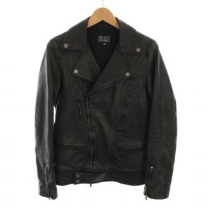 ブルーワーク BRUE WORK ライダースジャケット ラムレザー 羊革 ジップアップ アウター XS