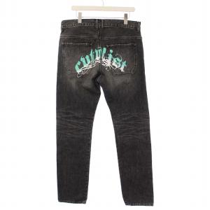 23SS Denim Pants デニムパンツ ジーンズ ペイントロゴ 2 ブラック /KH AA