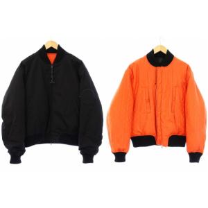 リバーシブル サマー ボンバー ジャケット 48 ブラック オレンジ HLB05WINE