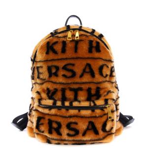 versace エコファー リュックサック ブラウン