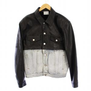 VTMNTS Convertible leather and denim jacket