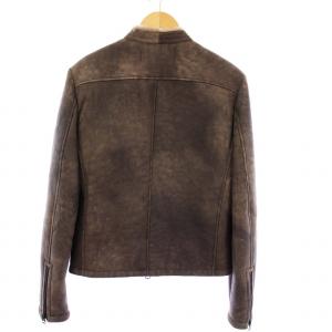 REPLAY Leather biker jacket S ブラウン M8031