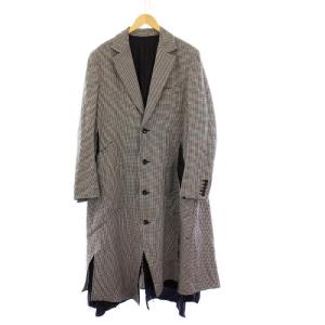 22AW Long slash coat 千鳥格子