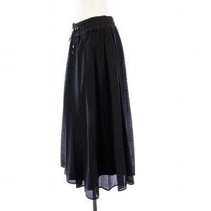 MONCLER 20AW GONNA プリーツロングスカート 44 ブラック F20932D71300