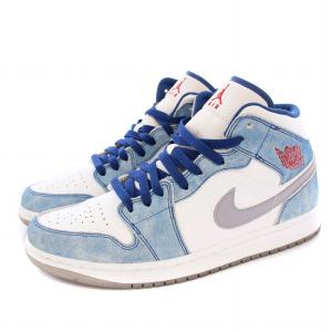 NIKE Air Jordan 1 Mid SE White/Hyper Royal/Red
