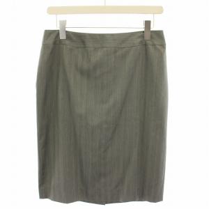 スカート ひざ丈 タイト 絹 シルク混 8 グレー SKYPHM0740