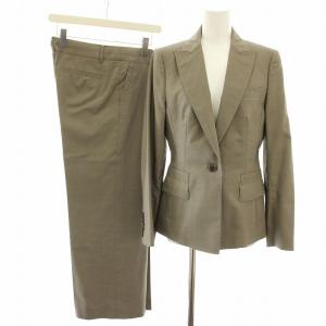 スーツ セットアップ 上下 テーラードジャケット シングル 6 パンツ スラックス 8 絹 シルク混 ベージュ