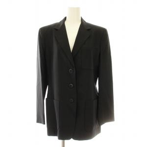 Max Mara 1630023 スーツ セットアップ 上下 テーラードジャケット パンツ ジップフライ ウール 42 黒