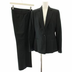 スーツ セットアップ 上下 テーラードジャケット シングル 6 パンツ スラックス 8 絹 シルク混 黒