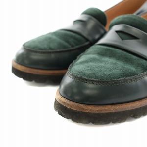 FABIO RUSCONI ローファー レザーシューズ スエード ビブラムソール 36 23.0cm 緑 グリーン /YT