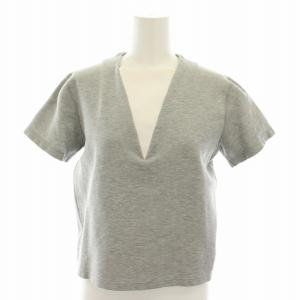 テンセルブレンドカットソー Tシャツ スクエアネック 半袖 1 グレー 白 ホワイト 151-12036