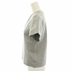 HYKE テンセルブレンドカットソー Tシャツ スクエアネック 半袖 1 グレー 白 ホワイト 151-12036