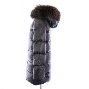 DUVETICA KAPPA カッパ ダウンジャケット アウター フーディ ラクーンファー 38 ブラック /KH