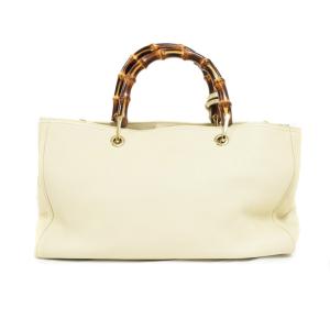 GUCCI バンブーショッパー トートバッグ 2way アイボリー 323660