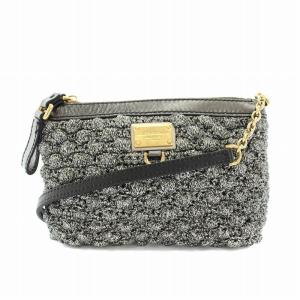 ショルダーバッグ ポシェット ナイロン レザー シルバー 黒 ブラック /YT AA