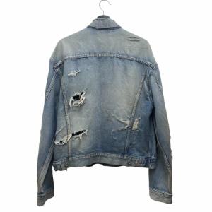 BALENCIAGA 2020 デストロイ ダメージ デニムジャケット 46 インディゴ 641540
