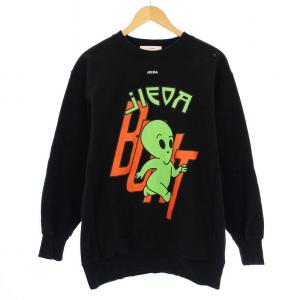 ALIEN エイリアン スウェット トレーナー 長袖 ダメージ加工 1 ブラック Jie-ST14 /KH