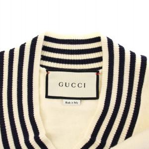 GUCCI 19AW BEE刺繍 Vネック ニット L アイボリー 496442