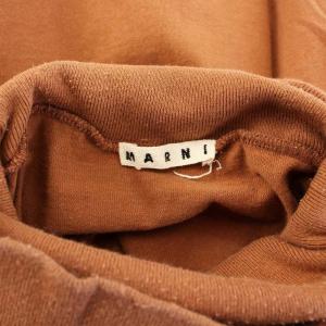 MARNI Tシャツ カットソー タートルネック 長袖 ロゴ刺繍 46 ブラウン HUMU0126S0 /KH AA