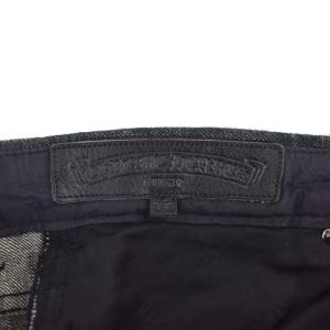 CHROME HEARTS JEAN SL FLEURKNEE フレアニー スターレザーパッチ デニムパンツ 32 ブラック