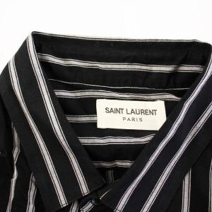 SAINT LAURENT PARIS シャツ 長袖 ストライプ 42 ブラック 564172 Y115V