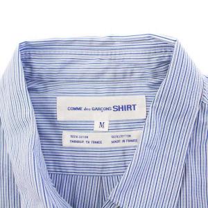 COMME des GARCONS SHIRT シャツ 半袖 ストライプ M 青 ブルー /KH