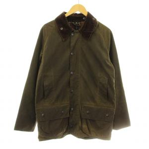 オイルドジャケット ブルゾン ステンカラー 衿コーデュロイ 裏地チェック カーキ /KU