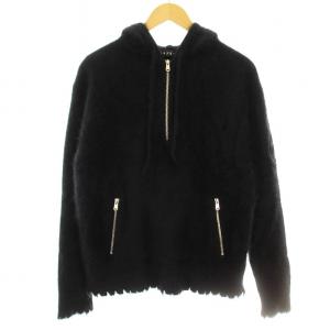 18FGK-01 パーカー フーディー プルオーバー 長袖 ハーフジップ ウール 2 黒 ブラック /KU