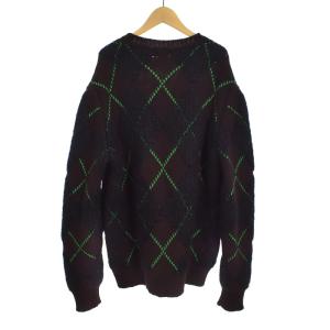 BOTTEGA VENETA 21AW アーガイル ニット ウール モヘア S ブラウン 665927V10E0